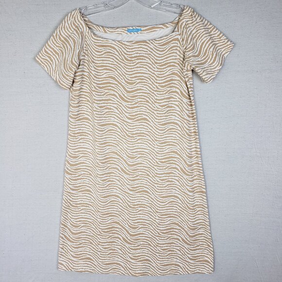 J McLaughlin Nomi Catalina Cloth Zebra Print Dress Tan White size S - Picture 2 of 11